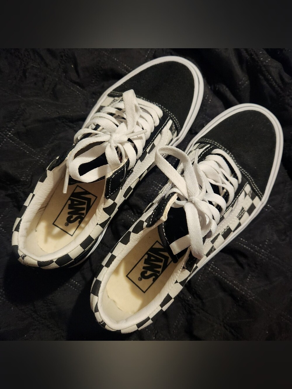 Vans Old Skool Platform | Black & White Checkerboard Sneakers | Women Sz 8